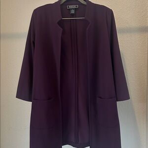 NYCC Deep Purple Blazer size S 3/4 sleeves padded shoulder